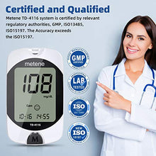 Load image into Gallery viewer, Metene TD-4116 Blood Glucose Monitor Kit, 100 Glucometer Strips, 100 Lancets, 1 Blood Sugar Monitor, 1 Lancing Device, Blood Sugar Test Kit, No Coding
