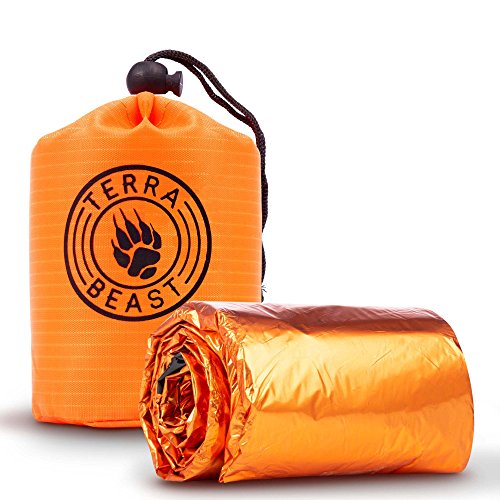 Emergency Sleeping Bag - for Shelter and Protection That Fits in Your Hand - All Weather Survival Bivy for Camping, Hiking and Outdoors - Easy to Use and Reusable - Includes Water Resistant Carry Bag