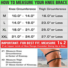 Load image into Gallery viewer, TechWare Pro Knee Brace Support - Relieves ACL, LCL, MCL, Meniscus Tear, Arthritis, Tendonitis Pain. Open Patella Dual Stabilizers Non Slip Comfort Neoprene. Adjustable Bi-Directional Straps - Large
