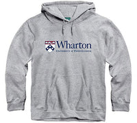 Ivysport University of Pennsylvania Hooded Sweatshirt Wharton Logo, 80% Cotton / 20% Polyester, Grey, Hooded Sweatshirt, X-Large