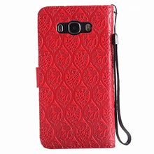 Load image into Gallery viewer, Yiizy Case Cover for Samsung Galaxy J7 (2016) / J710F Case, Rattan Fancy Design Premium Leather Flip Cover Wallet Bumper Slim Lightweight Protective Shell Pouch with Media Kickstand Card Slots (Red)
