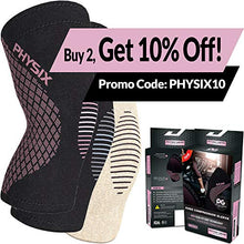 Load image into Gallery viewer, Physix Gear Knee Support Brace - Best No-Slip Knee Braces for Knee Pain Women &amp; Men, Compression Knee Sleeves for Running Workout Walking Hiking Sports Arthritis ACL Torn Meniscus (1 Piece, Grey XL)

