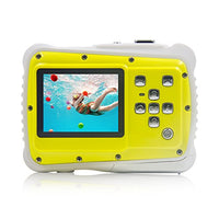 Underwater Camera Kids Digital Camera IP68 Waterproof Shatterproof Dustproof 5MP for Kids Outdoor use, Yellow,Sport Action Camera