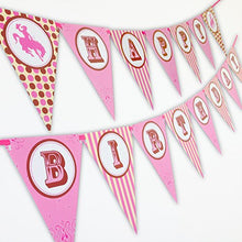 Load image into Gallery viewer, Cowgirl Happy Birthday Banner Pennant
