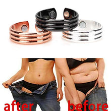 Load image into Gallery viewer, Copper Magnetic Therapy Ring - Magnetic Ring Copper Arthritis Aid Therapy Pain Healing Health Adjustable Size (Black)
