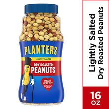 Load image into Gallery viewer, PLANTERS Lightly Salted Dry Roasted Peanuts, 16 oz. Resealable Jars (Pack of 2) - Peanut Snack - Great Movie Snack, Active Lifestyle Snack and Party Size Snack - Kosher Peanuts
