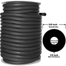 Load image into Gallery viewer, 50 Feet Black Rubber Latex Thick Walled Tubing (Speargun Band Tubing) 3/8&quot;OD 1/8&quot;ID (408B)
