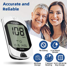 Load image into Gallery viewer, Metene TD-4116 Blood Glucose Monitor Kit, 100 Glucometer Strips, 100 Lancets, 1 Blood Sugar Monitor, 1 Lancing Device, Blood Sugar Test Kit, No Coding

