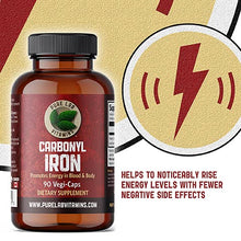 Load image into Gallery viewer, Pure Lab Vitamins Carbonyl Iron Supplement- 90 Vegetarian Caps - Unique Formulation of Metallic Iron with Ascorbic Acid, Superior Bioavailability - Non Constipating, Supports Red Blood Cell Formation

