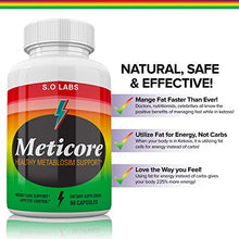 Load image into Gallery viewer, (3 Pack) Meticore Weight Management Pills, Medicore Manticore Pills Metabolism Supplement Booster - Healthy Energy Support Boost Metabolism Burn Fat Keto Diet BHB - Natural (180 Capsules)
