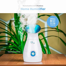 Load image into Gallery viewer, NanoSteamer Large 3-in-1 Nano Ionic Facial Steamer with Precise Temp Control - 30 Min Steam Time - Humidifier - Unclogs Pores - Blackheads - Spa Quality - Bonus 5 Piece Stainless Steel Skin Kit
