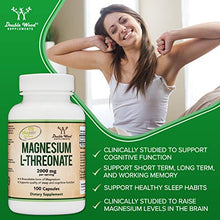 Load image into Gallery viewer, Magnesium L Threonate Capsules (Magtein)  High Absorption Supplement  Bioavailable Form for Sleep and Cognitive Function Support  2,000 mg  100 Capsules
