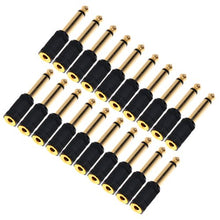 Load image into Gallery viewer, Kmise A7360 Audio AV 6.35mm 1/4&quot; Mono Male Plug to 3.5mm 1/8&quot; Stereo Female Jack Adapter, 20 Pieces
