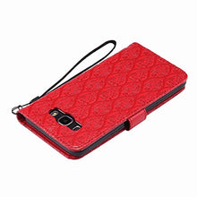 Load image into Gallery viewer, Yiizy Case Cover for Samsung Galaxy J7 (2016) / J710F Case, Rattan Fancy Design Premium Leather Flip Cover Wallet Bumper Slim Lightweight Protective Shell Pouch with Media Kickstand Card Slots (Red)
