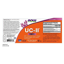 Load image into Gallery viewer, NOW Supplements, UC-II Type II Collagen, 120 Veg Capsules
