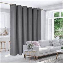 Load image into Gallery viewer, Deconovo Room Divider Curtains for Office (10ft Wide x 9ft Tall, 1 Panel, Dark Grey) Blackout Curtains, Soundproof Room Screen, Thermal Window Drapes for Living Room, Patio Door, Office
