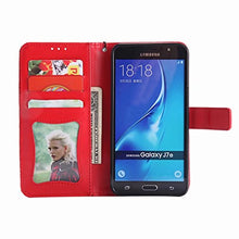 Load image into Gallery viewer, Yiizy Case Cover for Samsung Galaxy J7 (2016) / J710F Case, Rattan Fancy Design Premium Leather Flip Cover Wallet Bumper Slim Lightweight Protective Shell Pouch with Media Kickstand Card Slots (Red)
