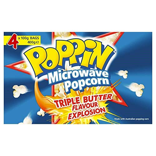 Poppin Triple Butter Microwave Popcorn 400g
