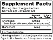 Load image into Gallery viewer, Zazzee Artemisinin, 100 mg per Capsule, 120 Vegan Capsules, 4 Month Supply, Plus 5 mg BioPerine for Enhanced Absorption, Sweet Wormwood Extract, Vegan and Non-GMO
