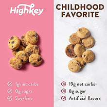 Load image into Gallery viewer, HighKey Chocolate Chip Cookies - Sugar Free - Keto Cookies Low Carb Snacks Sugar Free High Protein Cookie with Zero Carbs for Healthy Snack Foods Diabetic Friendly Ketogenic Products
