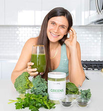 Load image into Gallery viewer, Teami Greens Superfood Powder, Immune Support Supplement, Super Greens Powder with Super Green Mixed Veggie Ingredients, Green Juice with Spirulina, Spinach, Kale, and Acai for Delicious Smoothie Mix

