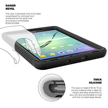 Load image into Gallery viewer, Poetic Galaxy Tab S2 8.0 Case - Poetic [Turtle Skin Series]-[Corner/Bumper Protection][Tactile Side Grip][Sound-Amplification][Bottom Air Vents] Protective Silicone Case Black
