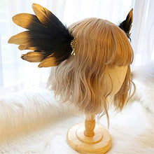 Load image into Gallery viewer, Handmade Feather Angel Wings Hair Clips Hair Barrettes Lolita Cosplay Hair Accessories (Black)
