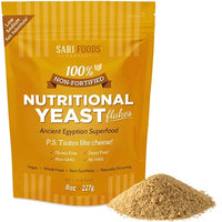 Non Fortified Nutritional Yeast Flakes, Whole Foods Based Protein Powder, Vegan, Gluten Free, Vitamin B Complex, Beta-glucans and All 18 Amino Acids (8 oz.)