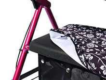 Load image into Gallery viewer, North American Health + Wellness Rollator Cover Set, Rose Floral Design Pattern
