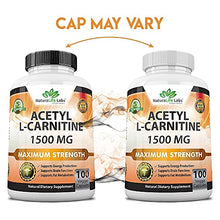 Load image into Gallery viewer, Acetyl L-Carnitine 1,500 mg High Potency Supports Natural Energy Production, Supports Memory/Focus - 100 Veggie Capsules
