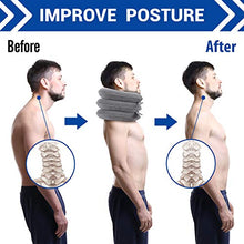Load image into Gallery viewer, RAKZU Cervical Neck Traction Device Inflatable Adjustable Neck Collar Device for Neck Shoulder Back Head Pain Relief Inflatable Spine Alignment Pillow, Gray
