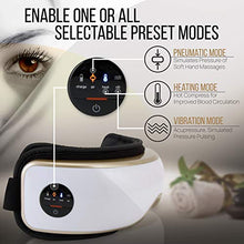 Load image into Gallery viewer, Heated Therapy Electric Eye Massager - Wireless Temple and Eye Massager Tool with Air Pressure and Vibration for Migraine, Built-in Battery, Headache and Stress Relief Equipment - SereneLife SLEYMSG55
