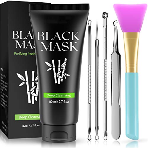 Blackhead Remover Mask 3-in-1 Votala Blackhead Removal Mask, Purifying Peel Off Mask with Acne & Blackhead Extractor Kit and Silicone Brush, Deep Cleansing Blackheads Removal Kit