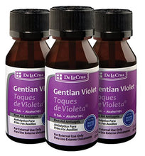 Load image into Gallery viewer, De la Cruz Gentian Violet - Violeta de Genciana - Tincture of Violet 1% First Aid Antiseptic, 1 FL OZ (3 Bottles)
