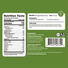 Load image into Gallery viewer, OMG! Superfoods Organic Moringa Powder - 100% Pure, USDA Certified Organic - Immune System Booster - Rich in Calcium and Vitamin A - Good Source of Iron and Fiber - 7 ounces (1 package)
