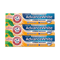 ARM & HAMMER Advanced White Extreme Whitening Toothpaste, TRIPLE PACK (Contains Three 6oz Tubes) -Clean Mint - Fluoride Toothpaste