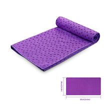 Load image into Gallery viewer, Yoga Mat Towel Microfiber No-Slip Yoga Mat Cover Towels Sweat Absorbent and Soft Lightweight 72 inch x 25 inchPurple
