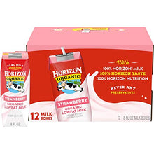 Load image into Gallery viewer, Horizon Organic Low Fat Organic Milk Box, Strawberry, 8 Ounce (Pack of 12)
