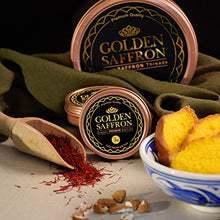 Load image into Gallery viewer, Golden Saffron, Finest Pure Premium All Red Saffron Threads, Grade A+ Super Negin, Non-GMO Verified. For Tea, Paella, Rice, Desserts, Golden Milk and Risotto (3 Grams)
