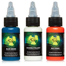 Load image into Gallery viewer, Millennium Mom&#39;s Nuclear UV Blacklight Tattoo Ink - 3 Color Set A - 1 oz

