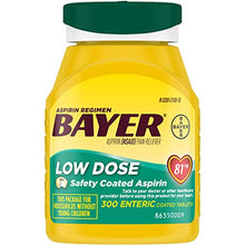 Load image into Gallery viewer, Aspirin Regimen Bayer 81mg Enteric Coated Tablets, #1 Doctor Recommended Aspirin Brand, Pain Reliever,300 Count
