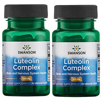 Swanson Luteolin Complex with Rutin Cognitive Enhancer Brain Support Memory Mood Longevity Supplement Molecularly Similar to Apigenin, Luteolin, and Quercetin 100 mg 30 Veggie Capsules (2 Pack)
