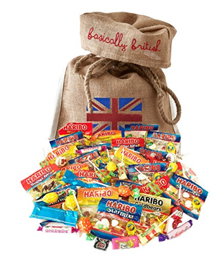 Haribo Gift Variety Pack by The Yummy Palette | Haribo Tangfastics Haribo Starmix Haribo Gold Bears Haribo Super Mix in Basically British Burlap Bag