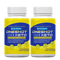 (2-Pack) One Shot Keto, One Shot Keto Pills, Increase and Sustained Fuel, Boosts Energy, Pure & Patented Exogenous Ketones, The Official Brand Dietary Supplement