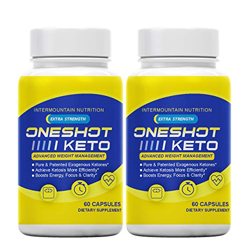 (2-Pack) One Shot Keto, One Shot Keto Pills, Increase and Sustained Fuel, Boosts Energy, Pure & Patented Exogenous Ketones, The Official Brand Dietary Supplement