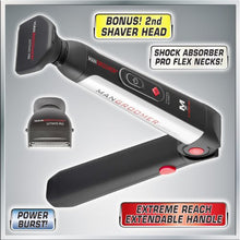 Load image into Gallery viewer, MANGROOMER - ULTIMATE PRO Back Shaver with 2 Shock Absorber Flex Heads, Power Hinge, Extreme Reach Handle and Power Burst
