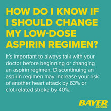 Load image into Gallery viewer, Aspirin Regimen Bayer 81mg Enteric Coated Tablets, #1 Doctor Recommended Aspirin Brand, Pain Reliever,300 Count
