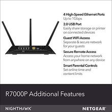 Load image into Gallery viewer, NETGEAR - R7000P-100NAS Nighthawk WiFi Router (R7000P) - AC2300 Wireless Speed (up to 2300 Mbps) | Up to 2000 sq ft Coverage &amp; 35 Devices | 4 x 1G Ethernet and 2 USB ports | Armor Cybersecurity, Black
