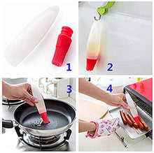 Load image into Gallery viewer, Heat Resistant Silicone Stainless Steel Kitchen Grilling Tongs 9&quot; and 12 inch Heavy Duty, Basting BBQ Pastry Brushes Oil Bottle Brush for Burgers Bacon Sausage Steaks Eggs Pancakes - Set of 4
