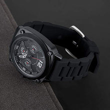 Load image into Gallery viewer, 24mm Black Silicone Rubber Watch Strap Band Stainless Steel Buckle for Fossil Watch
